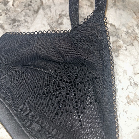 VS Black Spiderweb Bralette Black Nwt Large - Picture 2 of 10
